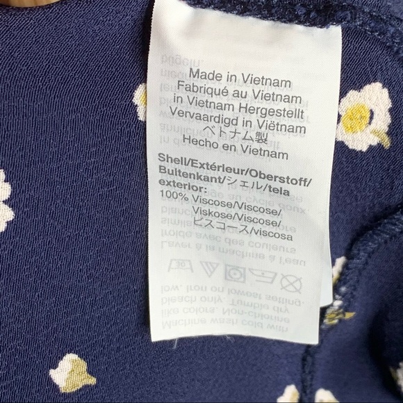 Madewell Navy Blue Button Easy Dress in Daisy Dot - Picture 12 of 14